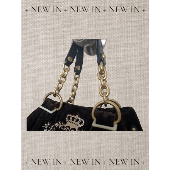 Y2K Juicy Couture Royal Juicy 'Once Upon a Time' Daydreamer Bag – Black Velour - Picture 15 of 15